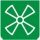 Symbol Belüftung (niedrig) (0°)