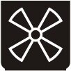 Symbol Belüftung (niedrig) (0°)