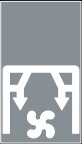 Symbol Belüftung von oben (0°)
