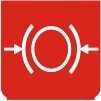 Symbol Bremsen betätigen (0°)