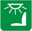 Symbol Dachlampe für den Fahrer (0°)