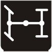 Symbol Differentialsperre in Längsrichtung (0°)