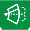 Symbol Frontscheibenwischer + Scheibenwaschanlage (90°)