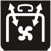 Symbol Gebläse (vom Dach) (0°)