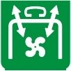 Symbol Gebläse (vom Dach) (0°)