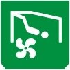 Symbol Gebläse : Fahrer (90°)