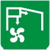 Symbol Gebläse : vorne (90°)