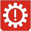 Symbol Getriebe-Alarm (0°)