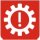 Symbol Getriebe-Alarm (0°)