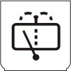 Symbol Heckscheibenwischer + Scheibenwaschanlage (0°)