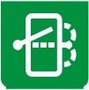 Symbol Heckscheibenwischer + Scheibenwaschanlage (90°)