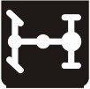 Symbol Hintere Längsdifferentialsperre (0°)