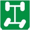 Symbol Hinterräder richtungsabhängig (0°)
