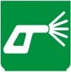 Symbol Hochdruck-Spritzen (0°)