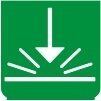 Symbol Hochdruck-Spritzen (0°)