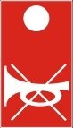 Symbol Hupe: Halt (0°)