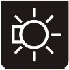 Symbol Orangefarbene Hintergrundbeleuchtung (270°)