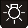 Symbol Orangefarbene Hintergrundbeleuchtung (0°)