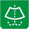 Symbol Scheibenwaschanlage für die Frontscheibe (180°)
