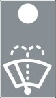 Symbol Scheibenwischer + Scheibenwaschanlage vorne (0°)
