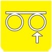Symbol Vorderachse: unten (180°)