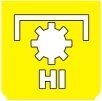 Symbol Zapfwelle / PTO: hoch (0°)